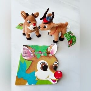 vintage Rudolph The Red-Nosed Reindeer Stuffins limited edition set 90s with tag